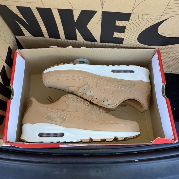 Nike Air Max 90 Premium 'Flax Sail' Wheat HJ3153-200 Men's Size 10 - Picture 6 of 6